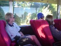 Graham, Jamie and Jo on the bus